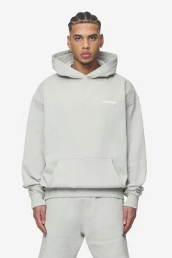 Logo Oversized Hoodie Washed Pearl Grey White Gum