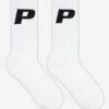 P Logo Socks White Black
