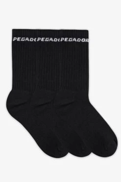 Pegador Side Logo Socks Black White (3 Pack)