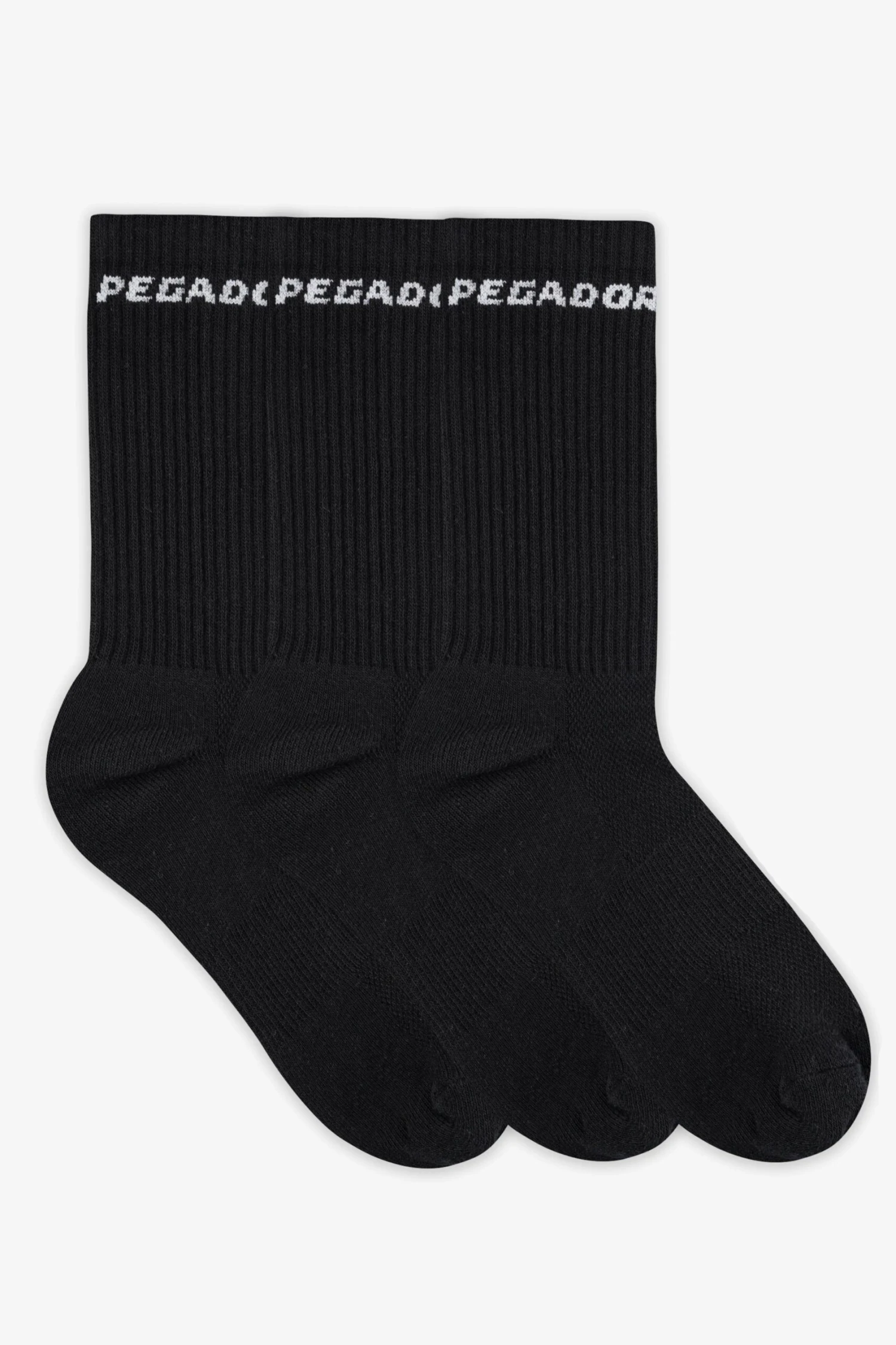Pegador Side Logo Socks Black White (3 Pack) 1 Pegador Side Logo Socks Black White (3 Pack)