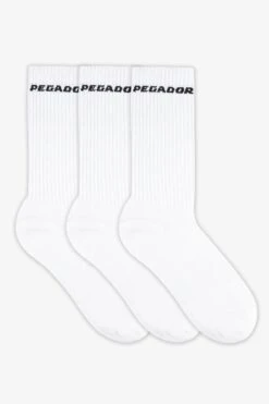 Pegador Side Logo Socks White Black (3 Pack)