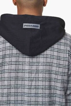Fontana Hooded Hairy Zip Flannel Jacket Grey Black -Pegador Sale Store detail PGDR BLACKFRIDAY 2023 MENS19721