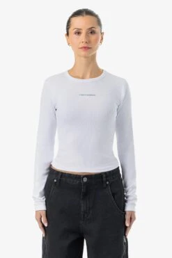 Nina Longsleeve White Light Grey