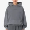 Clarita Logo Oversized Hoodie Vintage Grey Grey