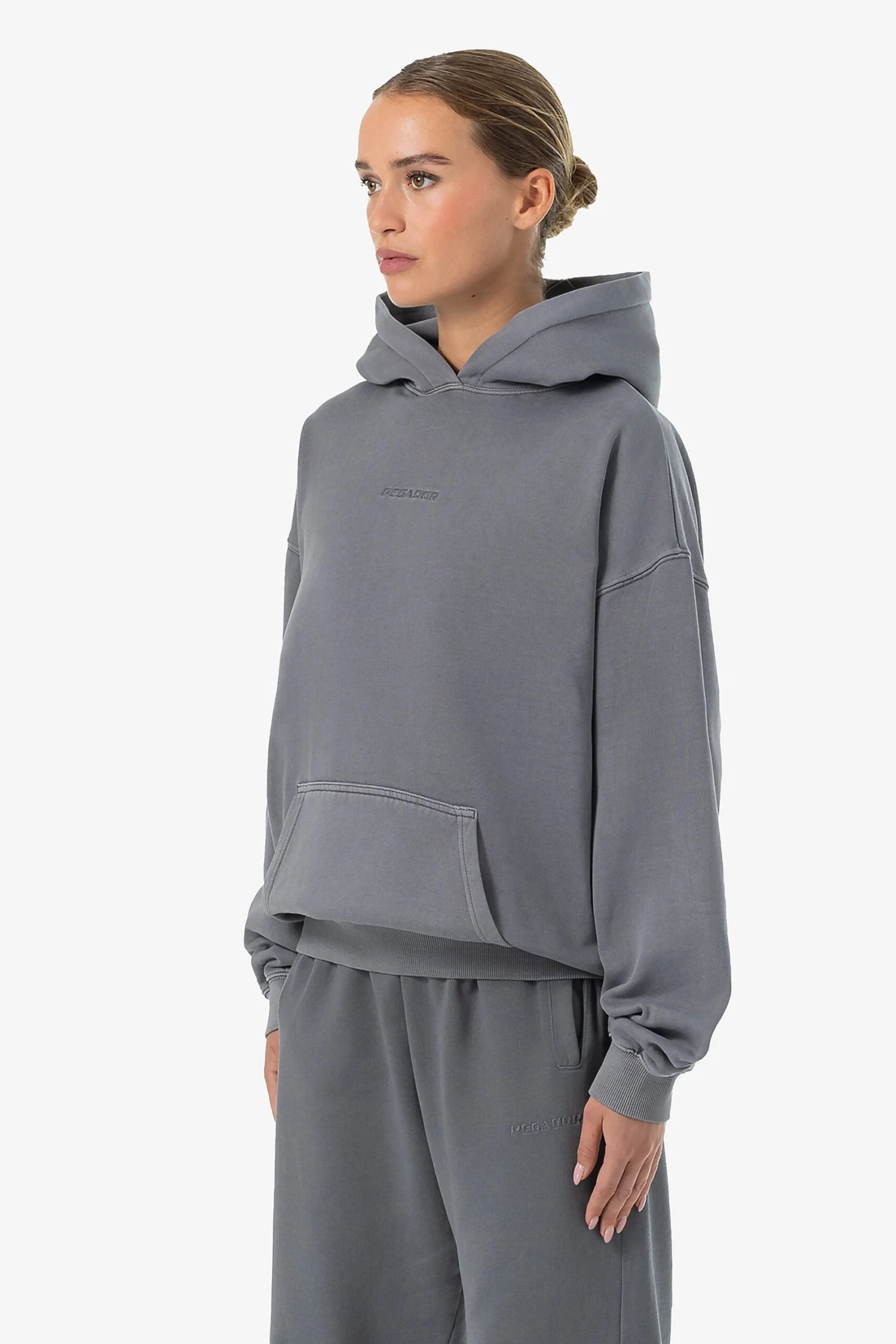 Clarita Logo Oversized Hoodie Vintage Grey Grey 3 Clarita Logo Oversized Hoodie Vintage Grey Grey - Image 3