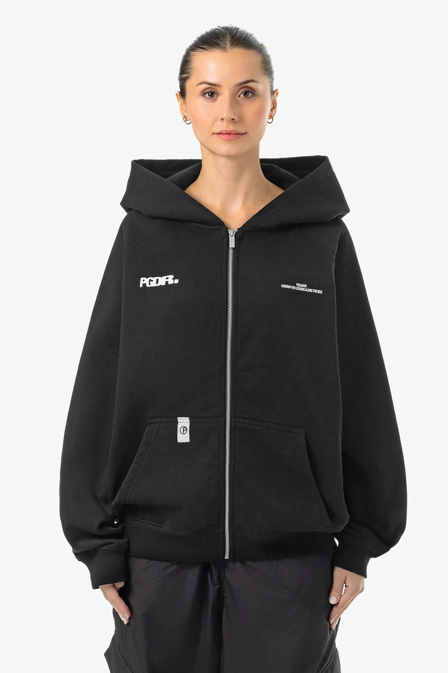 Dee Oversized Sweat Jacket Washed Black 3 Dee Oversized Sweat Jacket Washed Black - Image 3