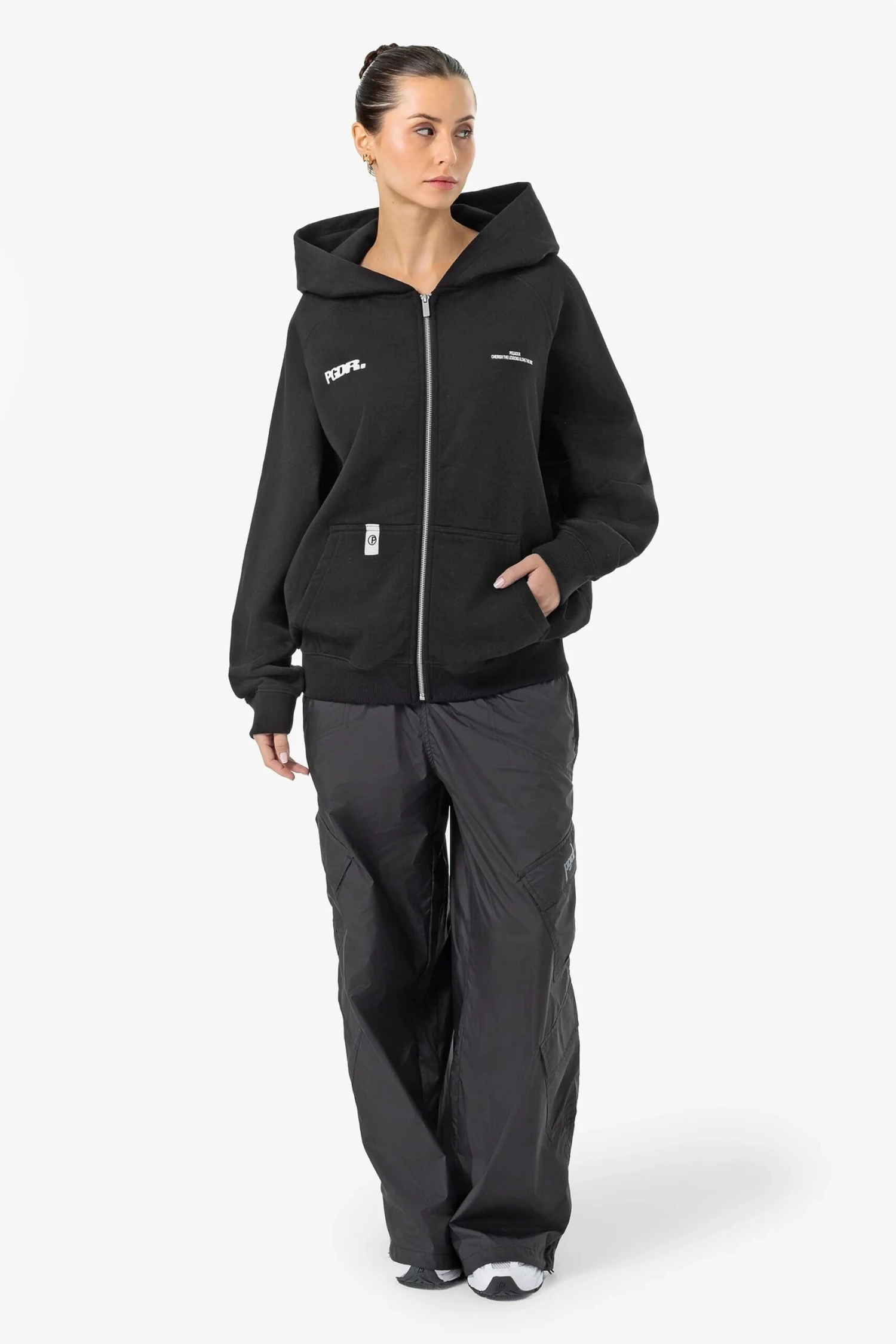 Dee Oversized Sweat Jacket Washed Black 2 Dee Oversized Sweat Jacket Washed Black - Image 2