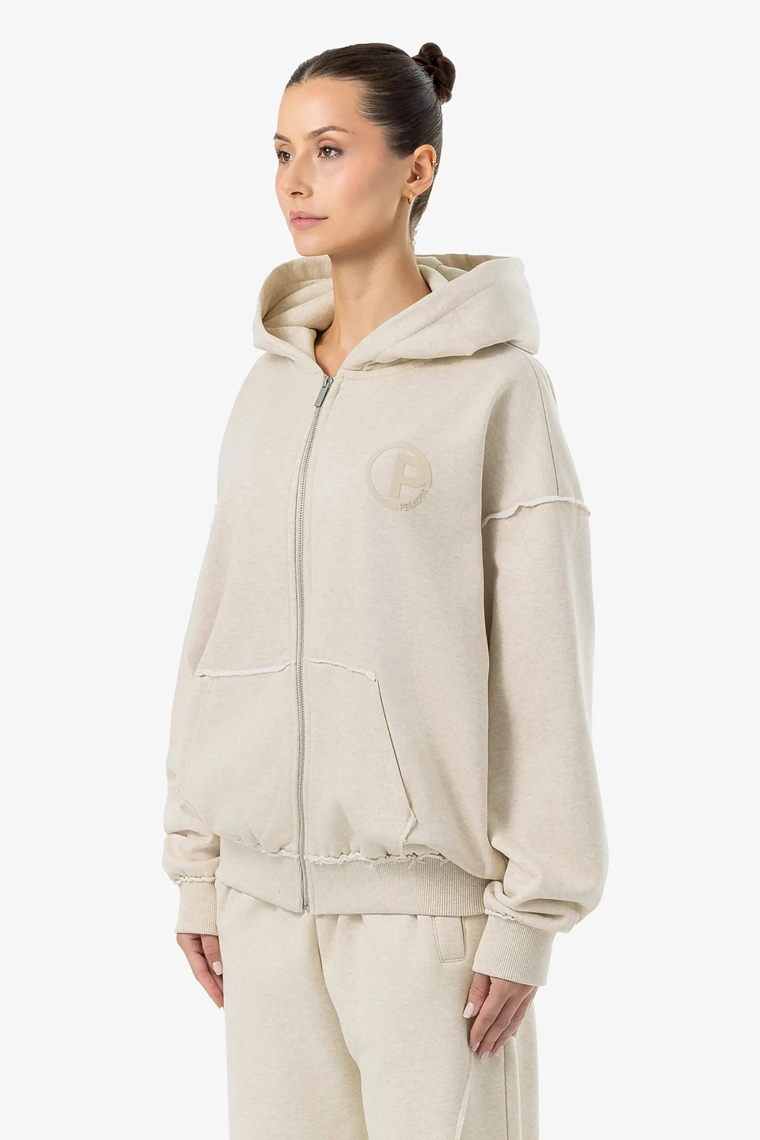Johanna Oversized Sweat Jacket Light Beige Melange 3 Johanna Oversized Sweat Jacket Light Beige Melange - Image 3