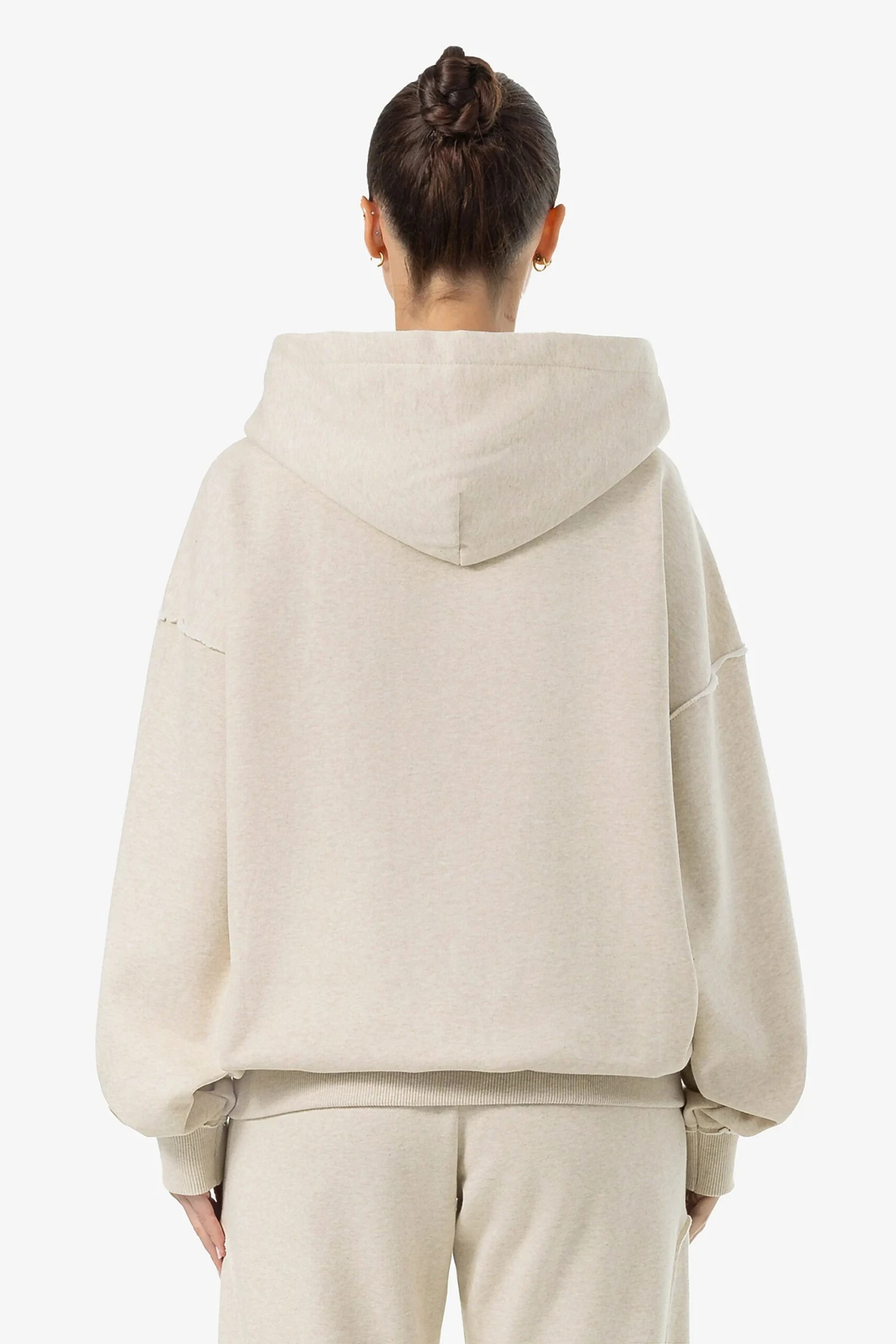 Johanna Oversized Sweat Jacket Light Beige Melange 4 Johanna Oversized Sweat Jacket Light Beige Melange - Image 4