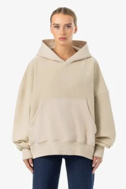 Estela Inside-Out Oversized Hoodie Light Beige
