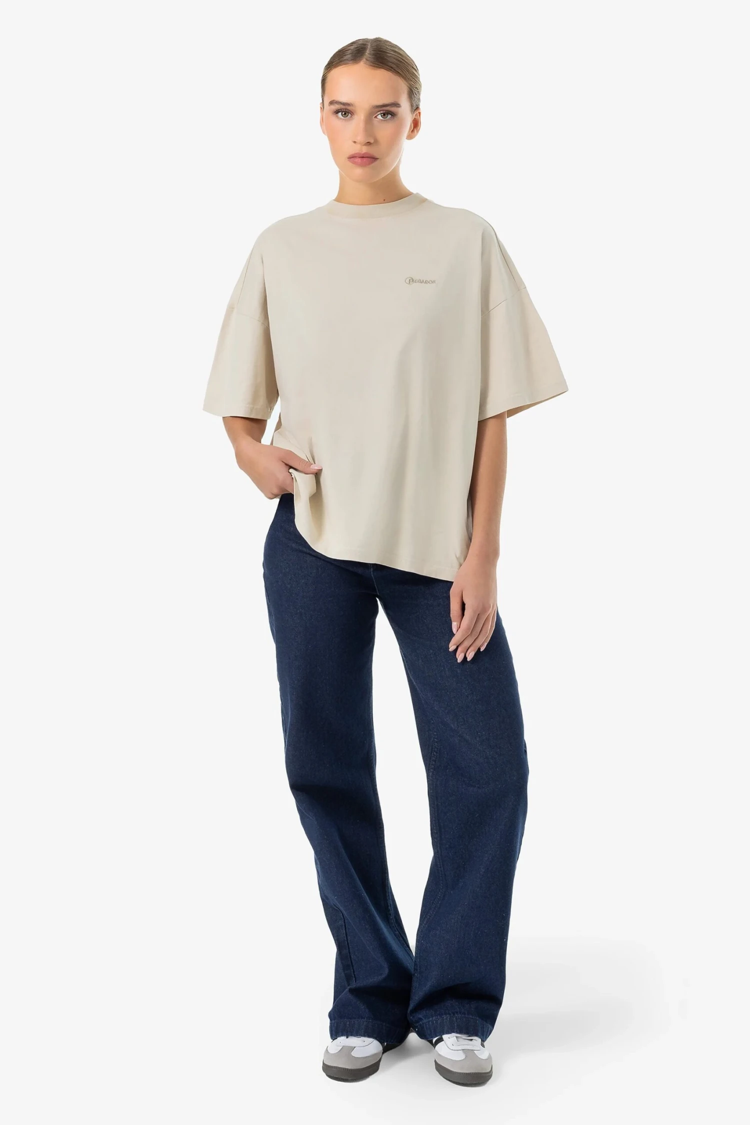 Lina Oversized Tee Washed Light Beige 2 Lina Oversized Tee Washed Light Beige - Image 2
