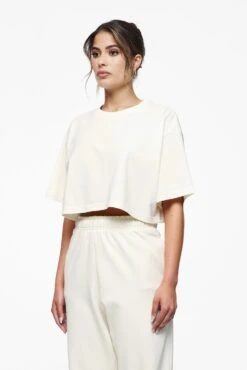 Layla Oversized Cropped Tee Vintage Washed Unbleached Gum -Pegador Sale Store PEGADOR E COMMERCE FINER THINGS FEMALE43080