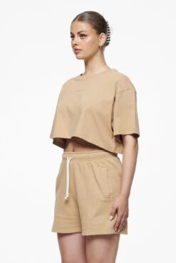 Layla Oversized Cropped Tee Vintage Washed Espresso Gum -Pegador Sale Store PEGADOR E COMMERCE FINER THINGS FEMALE43197