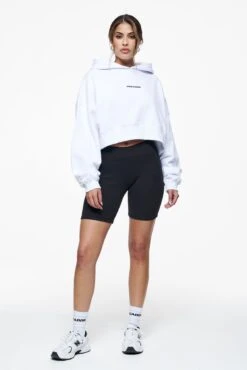 Culla Logo Oversized Cropped Hoodie White -Pegador Sale Store PEGADOR E COMMERCE FINER THINGS FEMALE43346