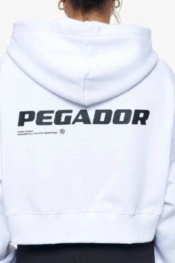 Culla Logo Oversized Cropped Hoodie White -Pegador Sale Store PEGADOR E COMMERCE FINER THINGS FEMALE43353