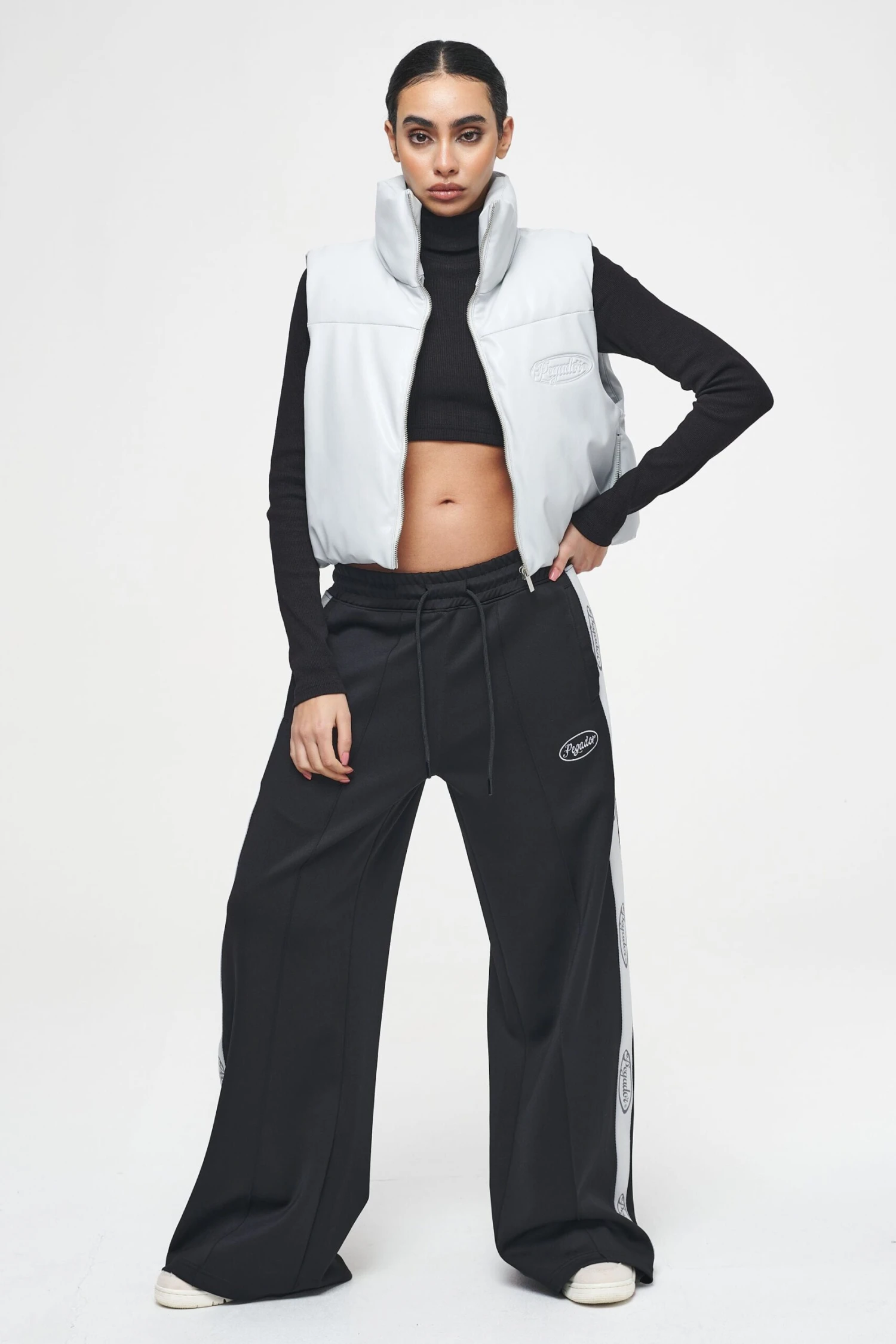 Zito Cropped Faux Leather Vest Quiet Gray 2 Zito Cropped Faux Leather Vest Quiet Gray - Image 2