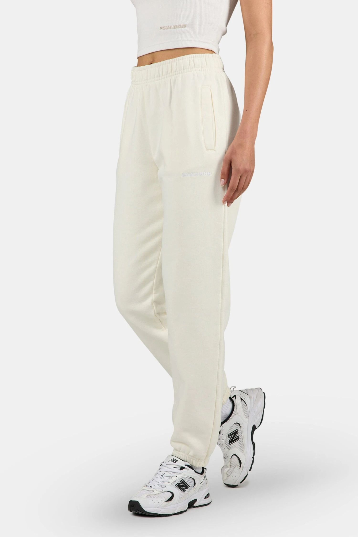 Villa High Waisted Sweat Pants Washed Unbleached White 3 Villa High Waisted Sweat Pants Washed Unbleached White - Image 3