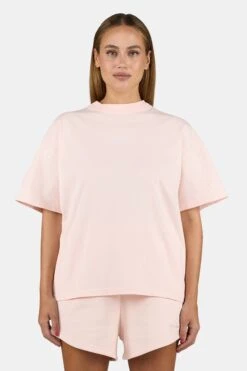 Bracy Heavy Oversized Tee Washed Dusty Rose White