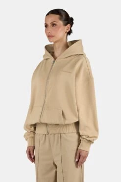 Ramira Oversized Sweat Jacket Washed Cappuccino -Pegador Sale Store PGDR 3554 604 RAMIRA OVERSIZED SWEAT JACKET WASHED CAPPUCCINO 3525
