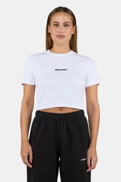 Ines Cropped Baby Tee White Black