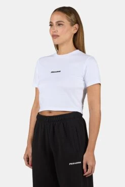 Ines Cropped Baby Tee White Black 7 Ines Cropped Baby Tee White Black -Pegador Sale Store PGDR 3570 004 001 Ines Cropped Baby Tee White Black 5657