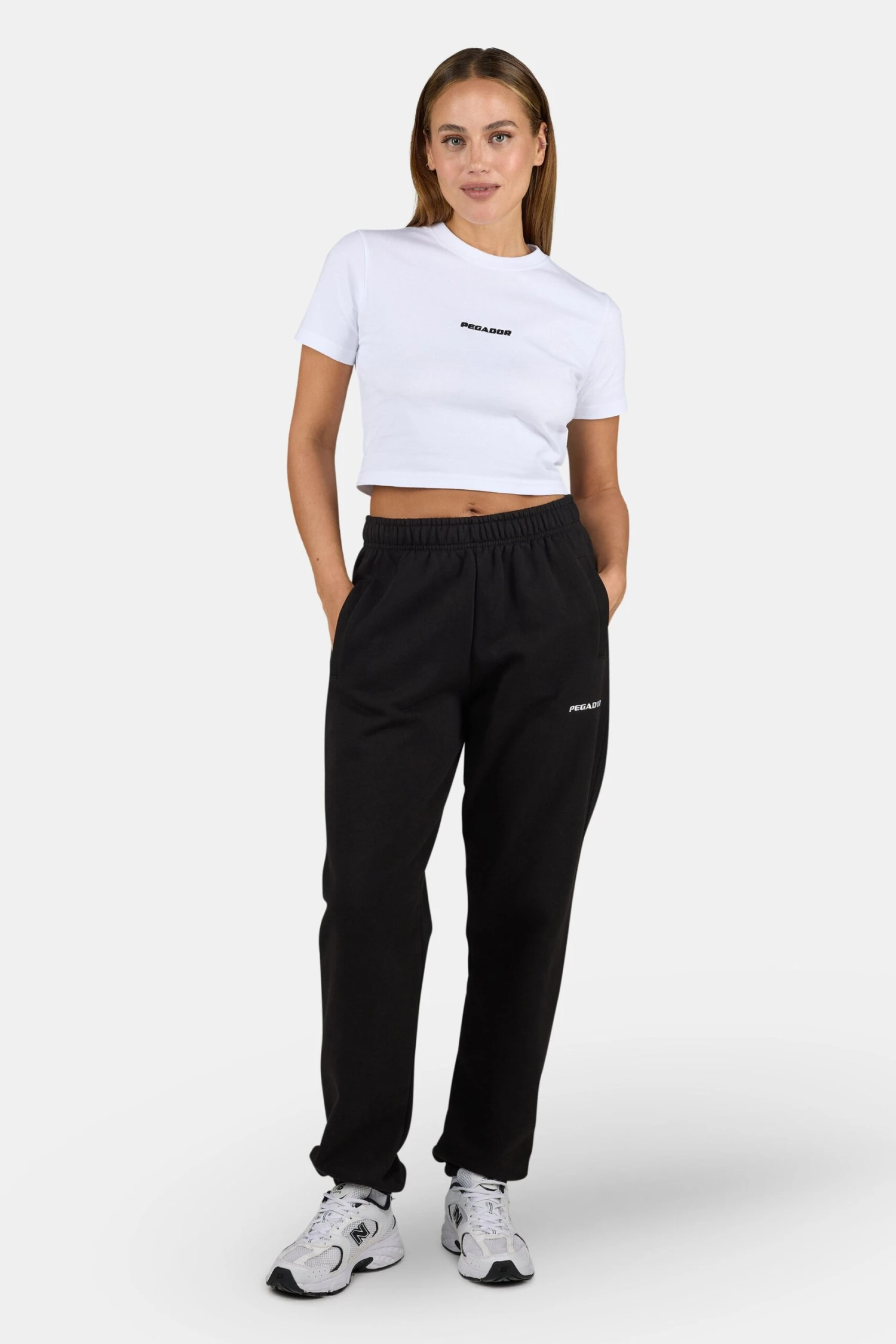 Ines Cropped Baby Tee White Black 2 Ines Cropped Baby Tee White Black - Image 2