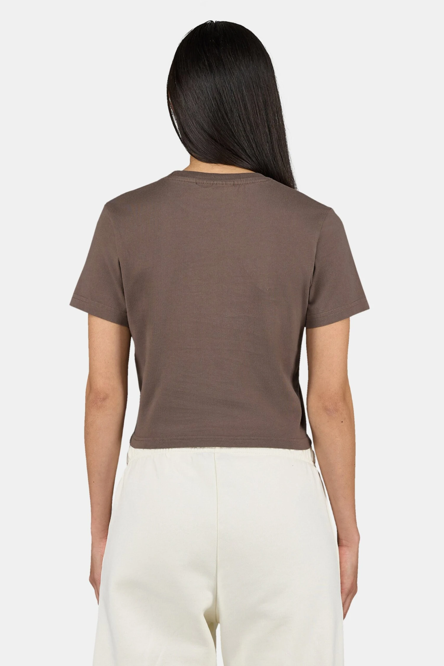 Ines Cropped Baby Tee Washed Cozy Brown White 4 Ines Cropped Baby Tee Washed Cozy Brown White - Image 4