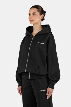 Clarita Oversized Sweat Jacket Washed Black White -Pegador Sale Store PGDR 3997 002 004 CLARITA OVERSIZED SWEATJACKET WASHED BLACK WHITE 2811