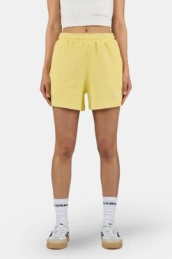 Amanda Rib Shorts Washed Soft Yellow