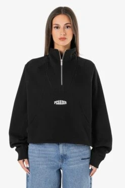 Norma Oversized Halfzip Sweater Washed Black
