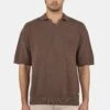 Campo Knit Polo Shirt Cozy Brown -Pegador Sale Store PGDR 6061 566 Campo Knit Polo Shirt Cozy Brown 1207
