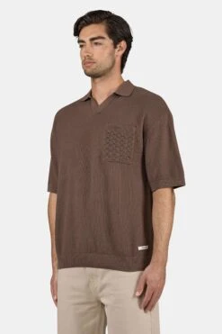 Campo Knit Polo Shirt Cozy Brown -Pegador Sale Store PGDR 6061 566 Campo Knit Polo Shirt Cozy Brown 1208
