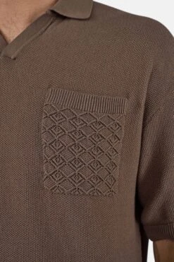 Campo Knit Polo Shirt Cozy Brown -Pegador Sale Store PGDR 6061 566 Campo Knit Polo Shirt Cozy Brown 1219