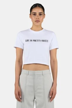 Tinca Cropped Baby Tee White