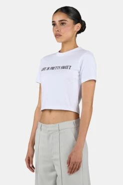 Tinca Cropped Baby Tee White -Pegador Sale Store PGDR 6075 004 Tinca Cropped Baby Tee White 5792