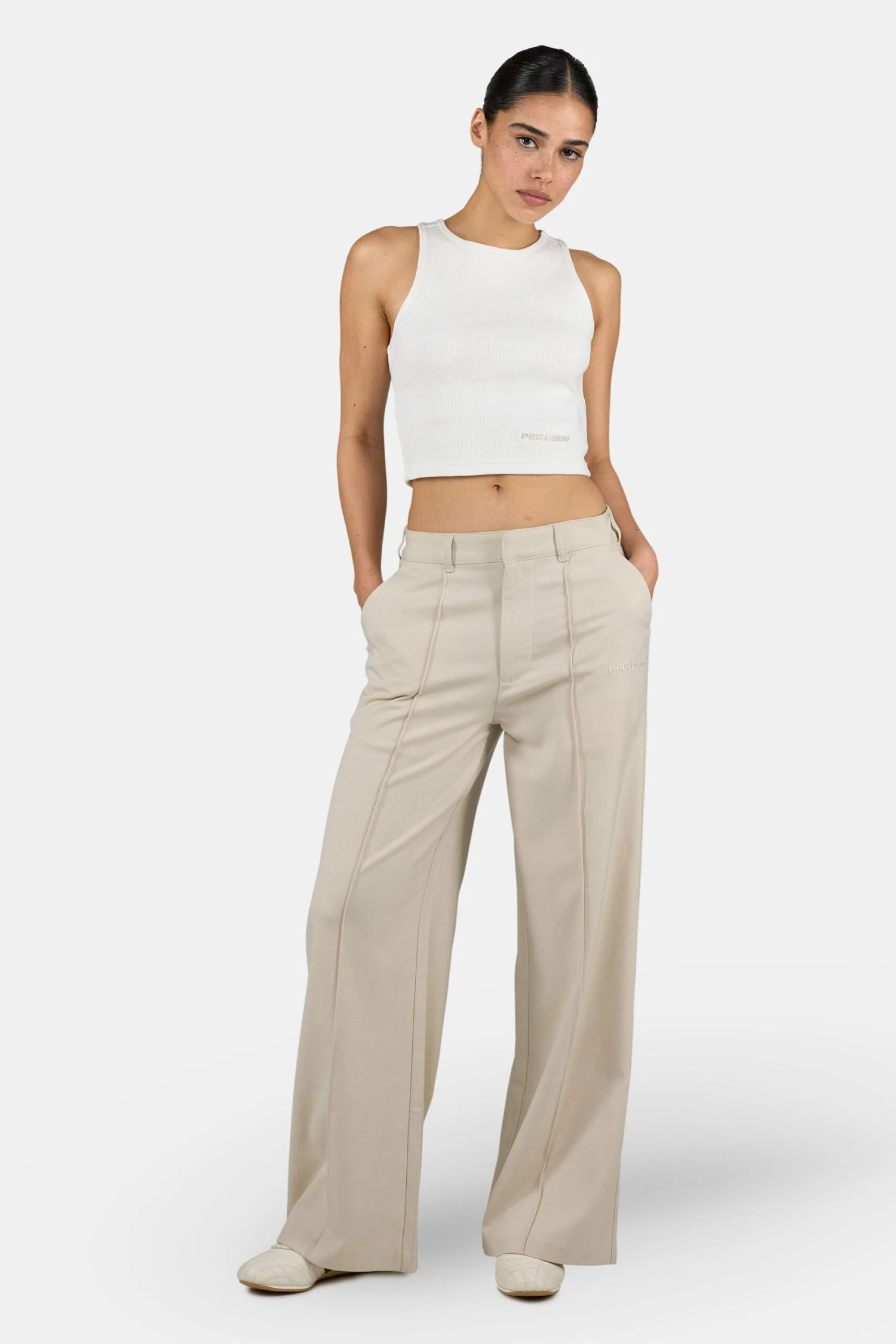 Solaya Suit Pants Light Beige White 2 Solaya Suit Pants Light Beige White - Image 2