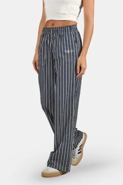Louisa Loose Pants Striped Indigo Navy White