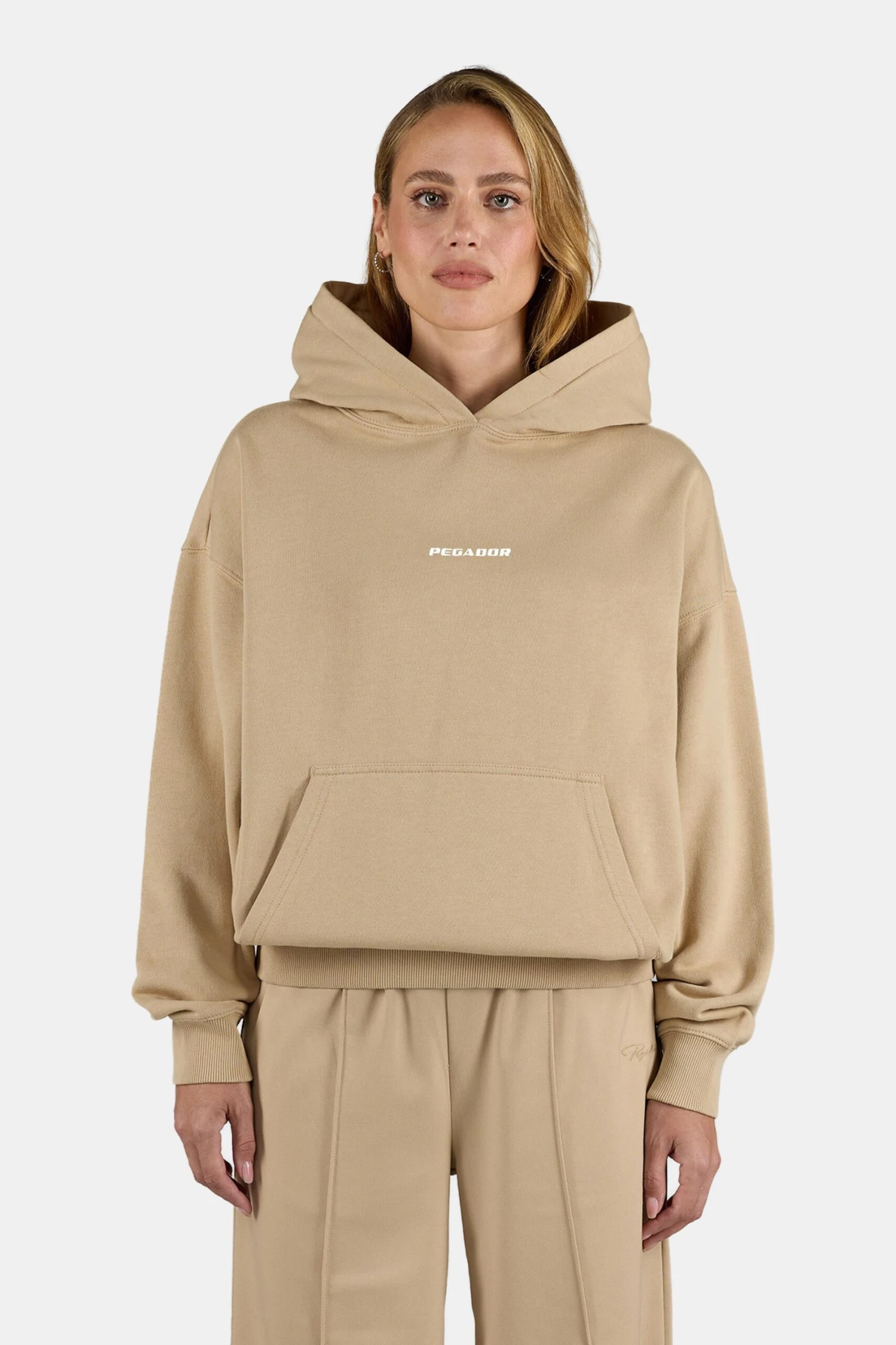 Clarita Logo Oversized Hoodie Washed Cappuccino White 1 Clarita Logo Oversized Hoodie Washed Cappuccino White