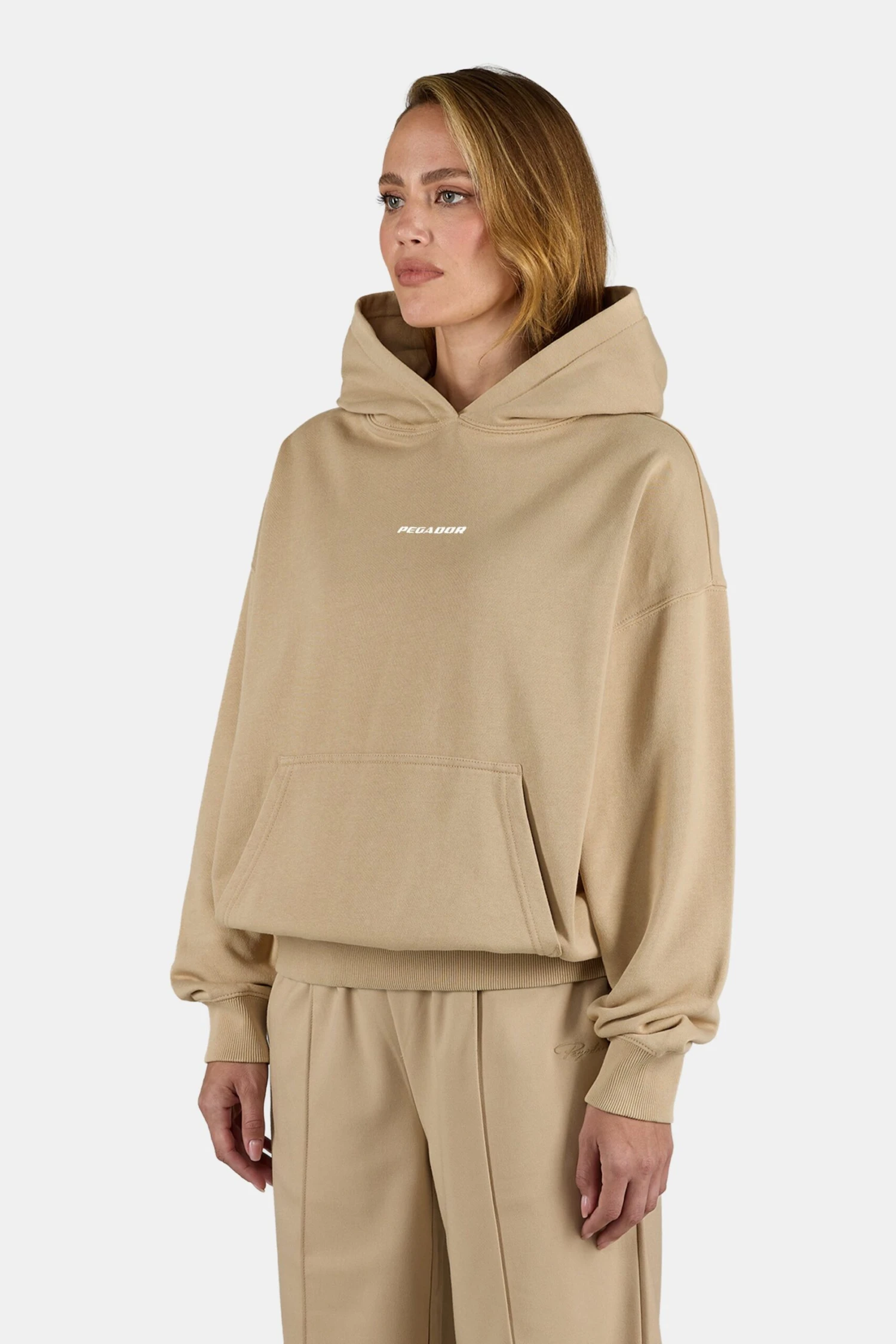 Clarita Logo Oversized Hoodie Washed Cappuccino White 3 Clarita Logo Oversized Hoodie Washed Cappuccino White - Image 3