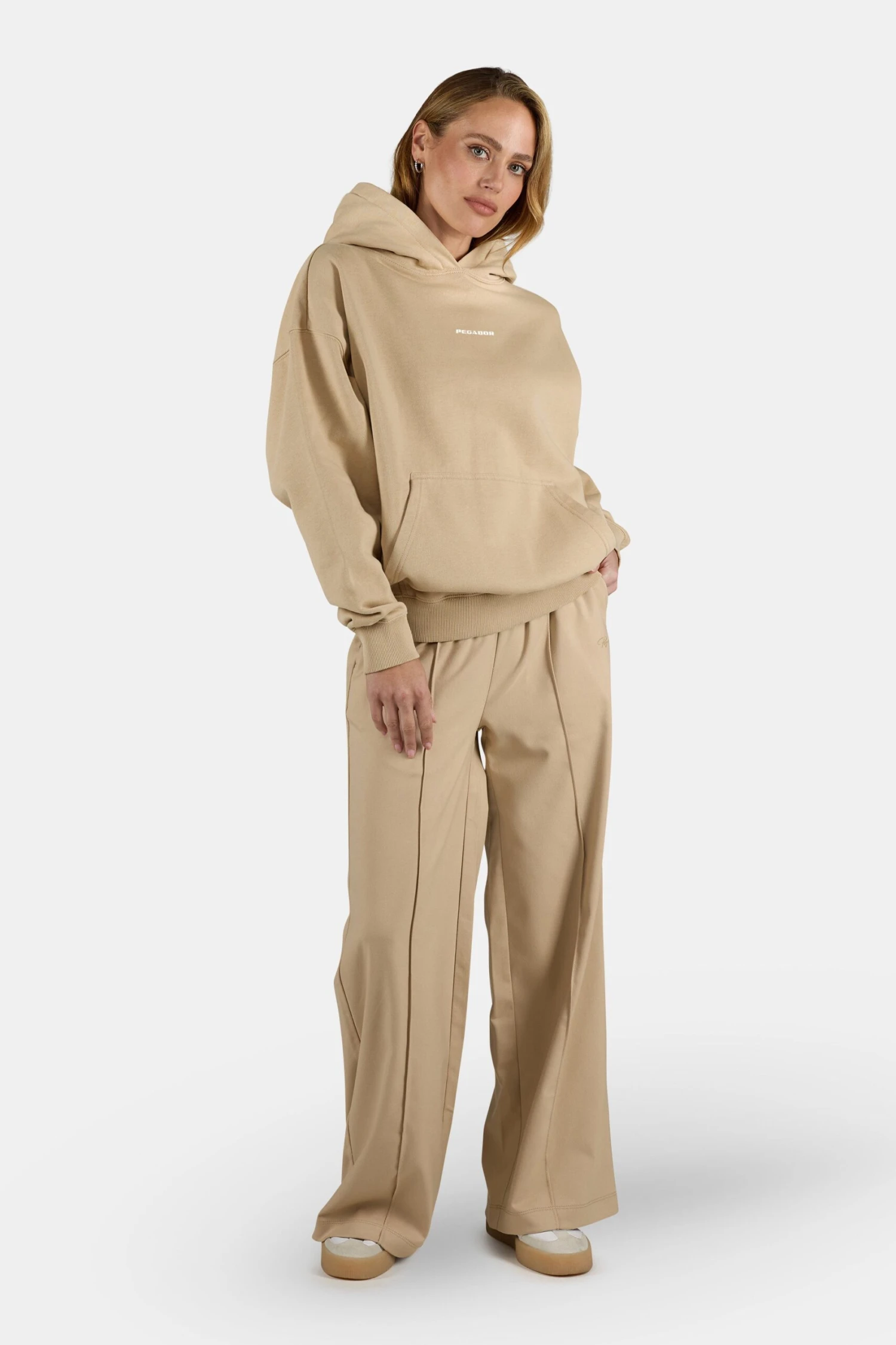 Clarita Logo Oversized Hoodie Washed Cappuccino White 2 Clarita Logo Oversized Hoodie Washed Cappuccino White - Image 2