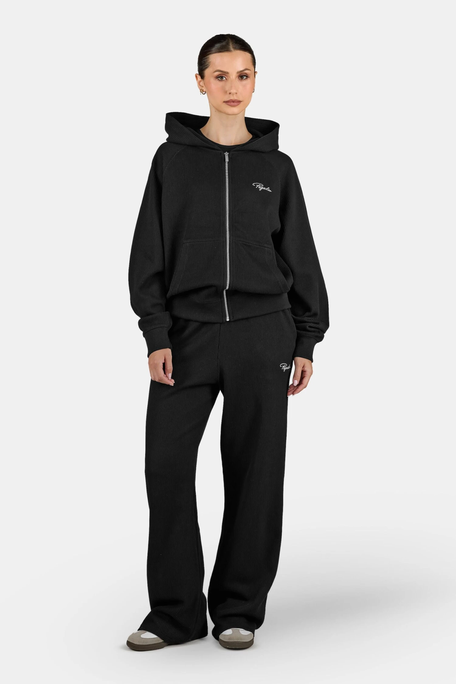 Dayita Loose Rib Pants Washed Black 2 Dayita Loose Rib Pants Washed Black - Image 2