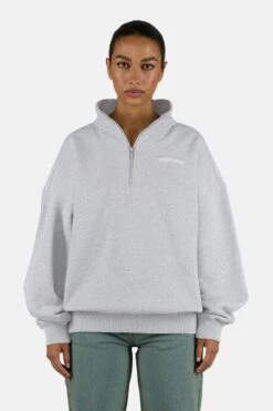 Frieda Oversized Halfzip Sweater Heather Grey 9 Frieda Oversized Halfzip Sweater Heather Grey -Pegador Sale Store PGDR 6210 224 FRIEDA OVERSIZED HALFZIP HEATHER GREY 22765