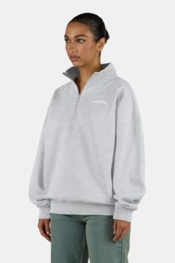 Frieda Oversized Halfzip Sweater Heather Grey 10 Frieda Oversized Halfzip Sweater Heather Grey -Pegador Sale Store PGDR 6210 224 FRIEDA OVERSIZED HALFZIP HEATHER GREY 22767