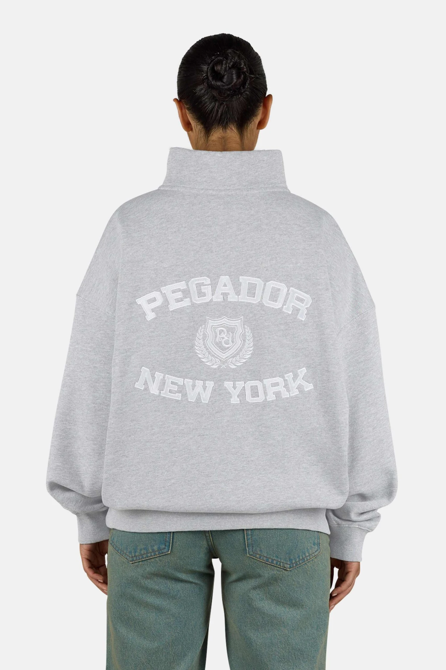 Frieda Oversized Halfzip Sweater Heather Grey 1 Frieda Oversized Halfzip Sweater Heather Grey