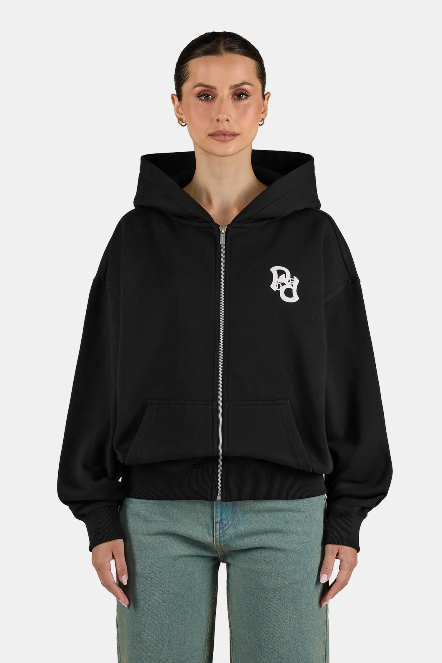 Tulia Oversized Sweat Jacket Washed Black 3 Tulia Oversized Sweat Jacket Washed Black - Image 3