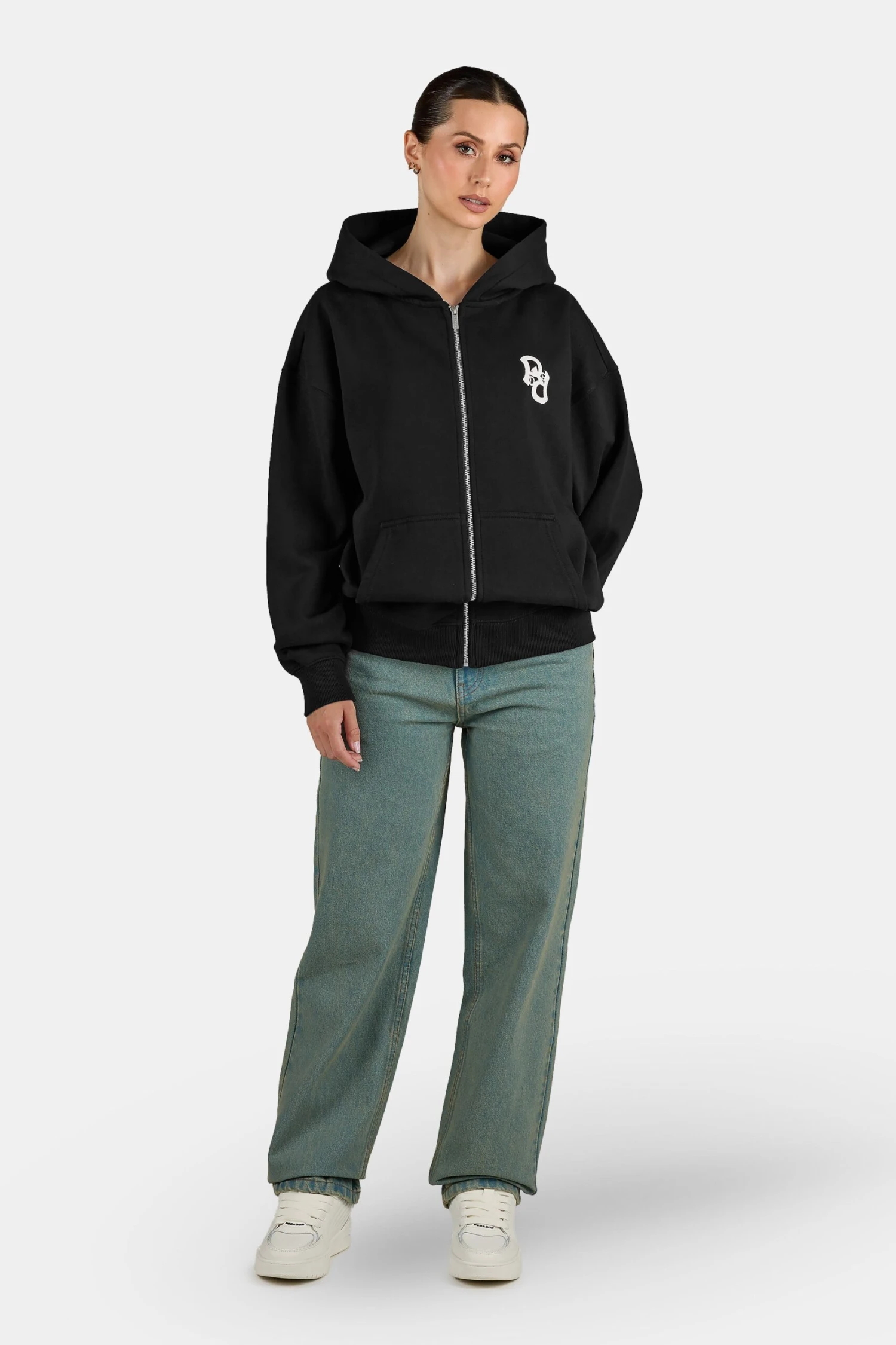 Tulia Oversized Sweat Jacket Washed Black 2 Tulia Oversized Sweat Jacket Washed Black - Image 2