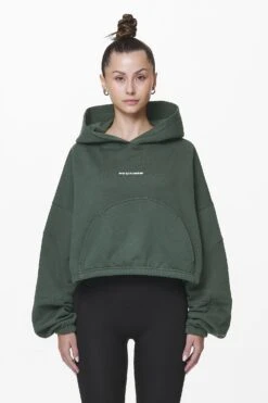 Skei Logo Oversized Cropped Hoodie Washed Sage Green -Pegador Sale Store PGDR DND E COMMERCE WMNS56601
