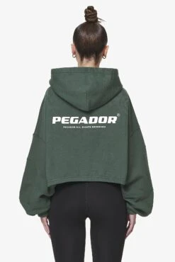 Skei Logo Oversized Cropped Hoodie Washed Sage Green -Pegador Sale Store PGDR DND E COMMERCE WMNS56612
