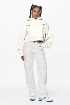Vrena Oversized Cropped Hoodie Washed Salty Cream -Pegador Sale Store PGDR DND E COMMERCE WMNS57161