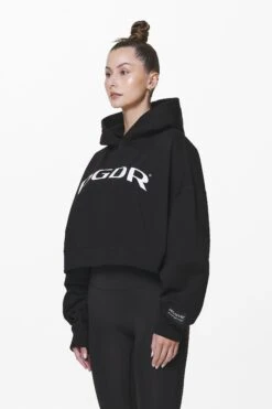Troms Oversized Cropped Hoodie Black -Pegador Sale Store PGDR DND E COMMERCE WMNS57286